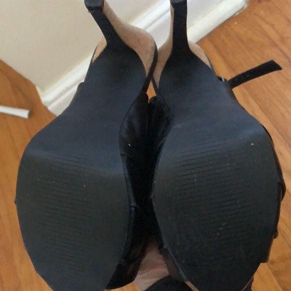 DOTS-Black open-toe sling backs - Picture 6 of 7